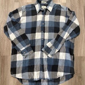 Caterpillar Men's Plaid Button-Down Shirt in Blue and Black